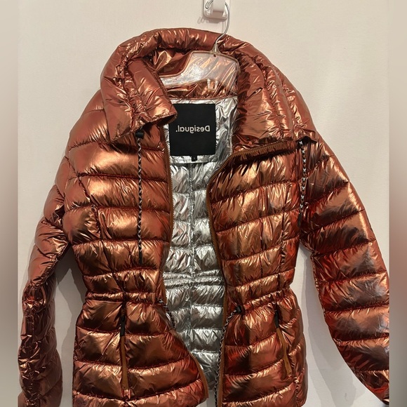 Desigual Shiny Copper Puffer Jacket - Picture 7 of 9
